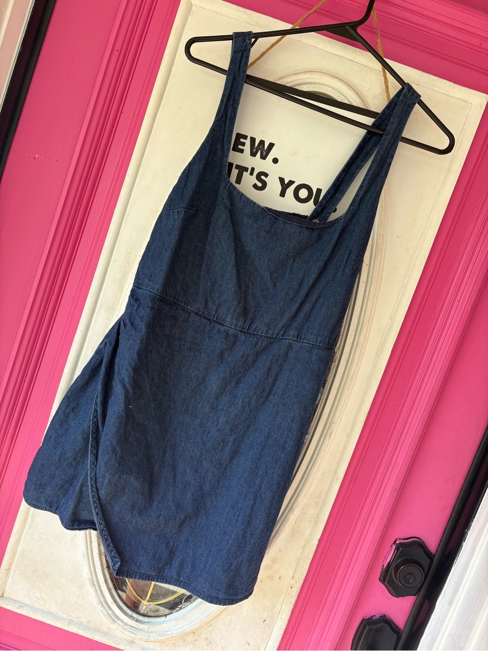 American Eagle Outfitters Dark Blue Denim Mini Dress romper - Picture 2 of 7
